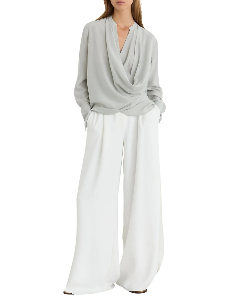 Reiss Women's Lauren Matt Silk Drape Shirt