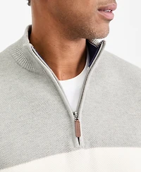 Club Room Men's Blocked Cotton Quarter-Zip Sweater, Macy's Exclusive