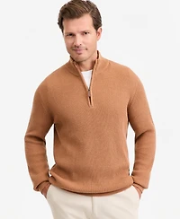Club Room Men's Cotton Refined Cardigan Stitch Quarter-Zip Sweater, Macy's Exclusive