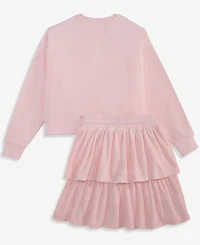 Epic Threads Girls' Xs-xl Star Crewneck Velour Sweatshirt and Ruffle Skirt, 2-Piece Set, Macy's Exclusive
