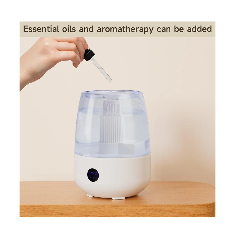 Topteng 1.8 Gal Humidifier – 30H Runtime, Dual Mist, Remote Control & Oil Diffuser for Bedroom