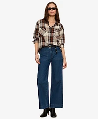 Sanctuary Women's Long-Sleeve Plaid Button-Up Shirt
