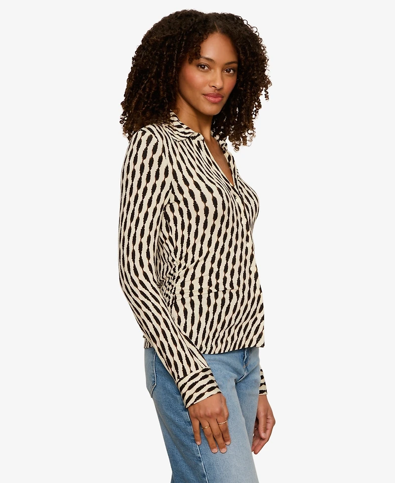 Sanctuary Women's Juno Long-Sleeve Slinky Button-Up Shirt
