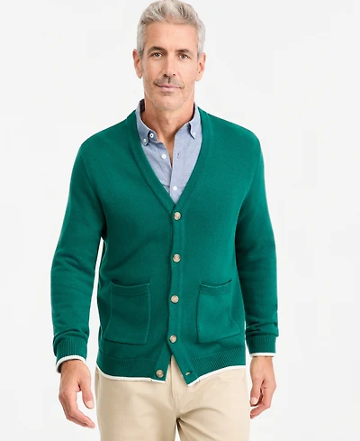 Club Room Men's Cotton Tipped Button-Up Cardigan, Macy's Exclusive