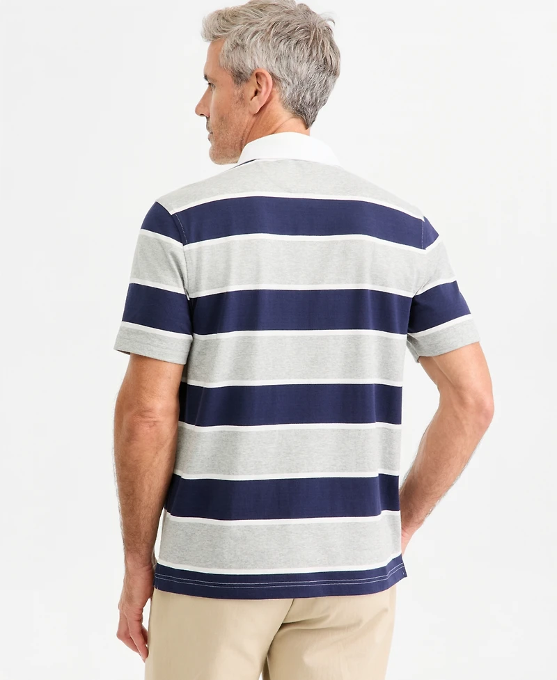 Club Room Men's Stripe Short-Sleeve Rugby Shirt, Macy's Exclusive