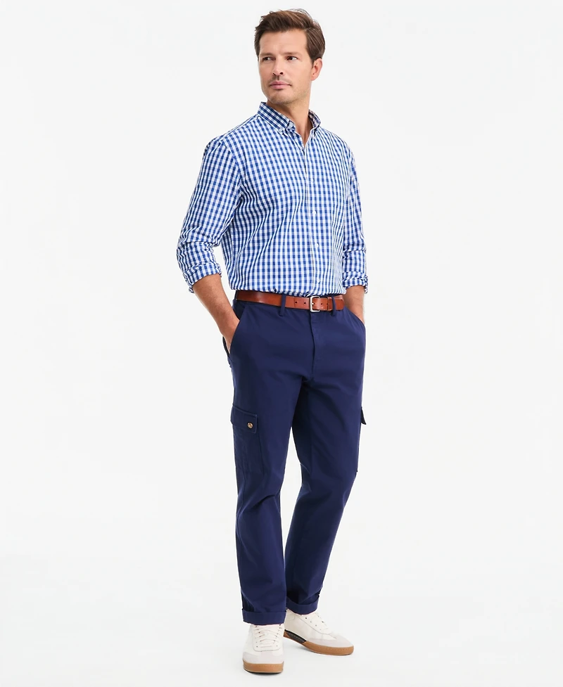 Club Room Men's Long-Sleeve Gingham Cotton Poplin Shirt, Macy's Exclusive