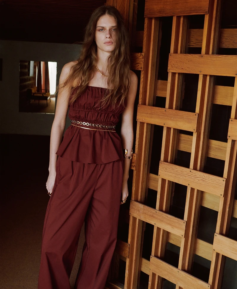 Mango Women's High-Waisted Baggy Pants