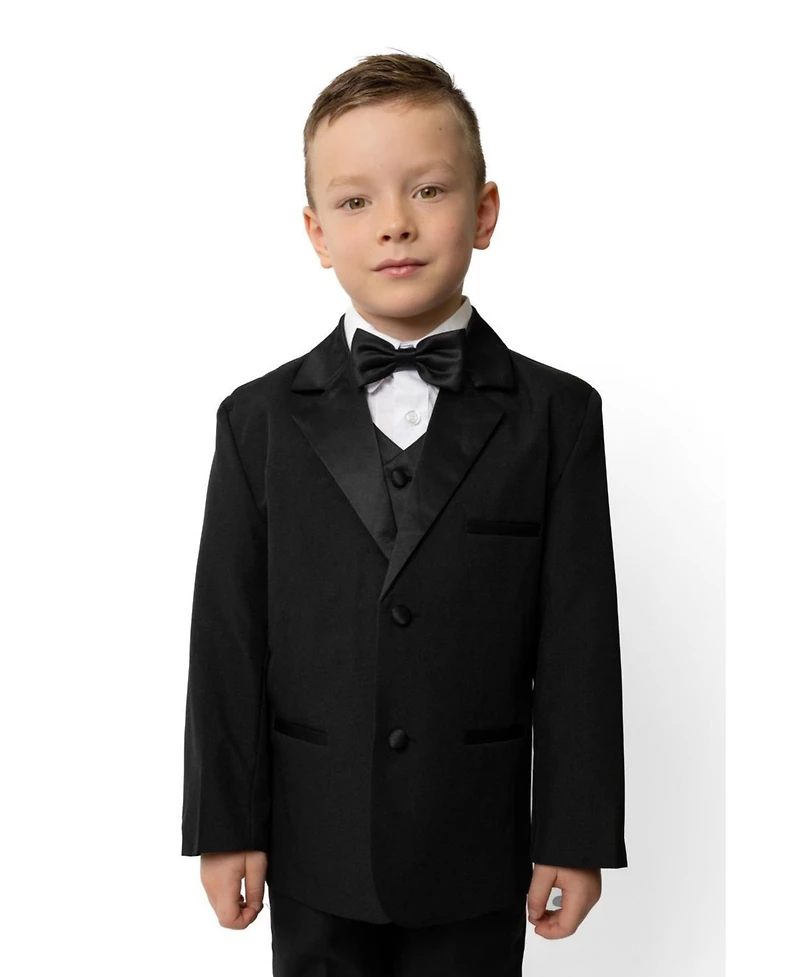 Peanut Butter Collection Toddler Boys Bond 5-Piece Shirt, Bowtie, Jacket, Vest and Pants Tuxedo Set