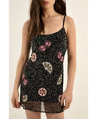 Nasty Gal Women's Fruit Embellished Strappy Mini Dress