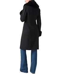 Guess Women's Faux-Fur Trimmed Coat