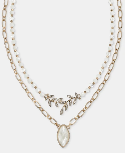 Lonna & Lilly Stone & Bead Layered Pendant Necklace, 16" + 3" extender