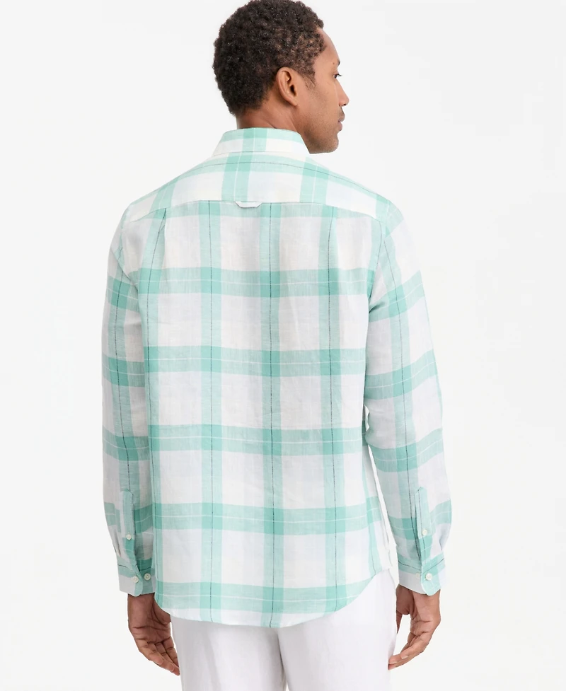 Club Room Men's Plaid Linen Button-Up Shirt, Macy's Exclusive