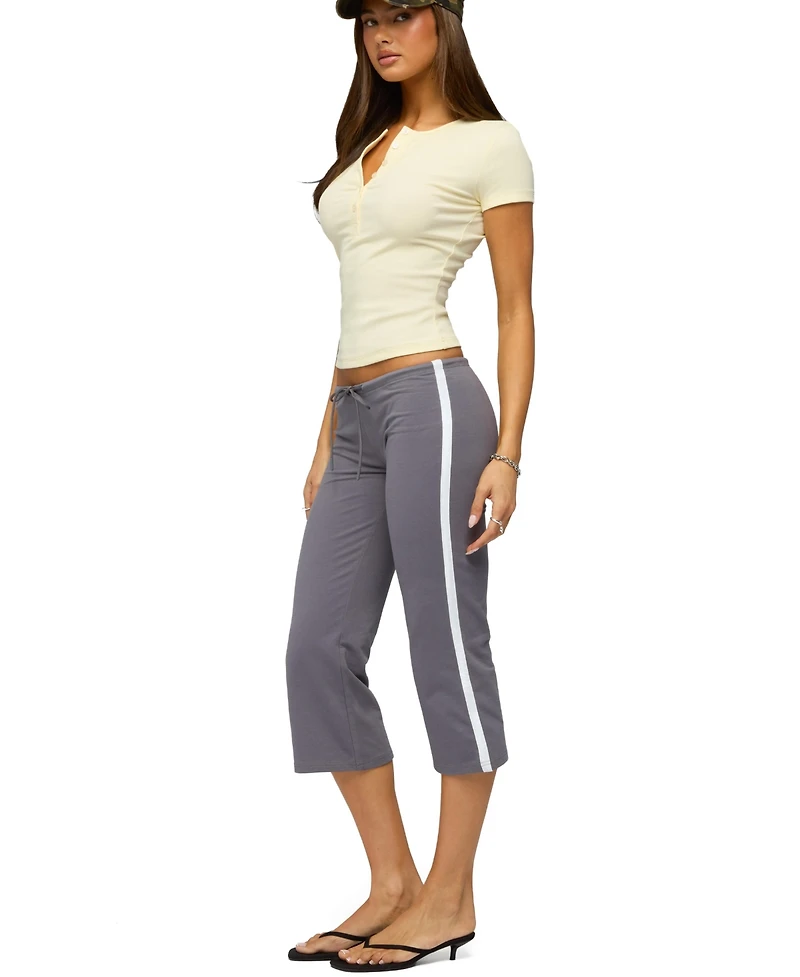 Edikted Women's Milene Contrast Terry Capri Pants
