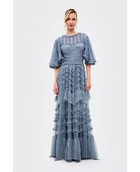 Beauut Women's Flutter Ruffle Maxi Dress