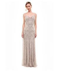 Beauut Women's Embellished Sequins Cowl Maxi Dress