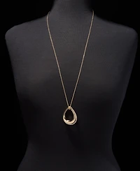 Dkny Pave Open Tear-Shape 40" Pendant Necklace