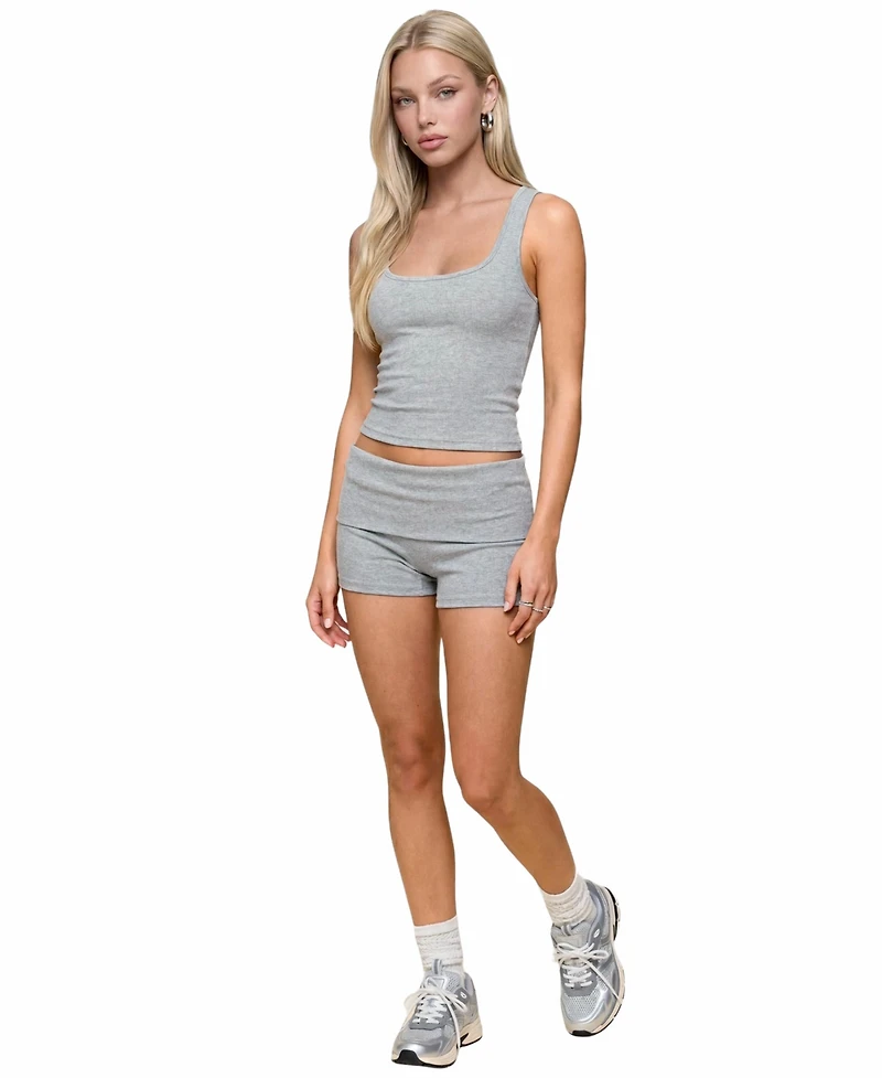 Edikted Women's Audrea Ribbed Foldover Biker Shorts