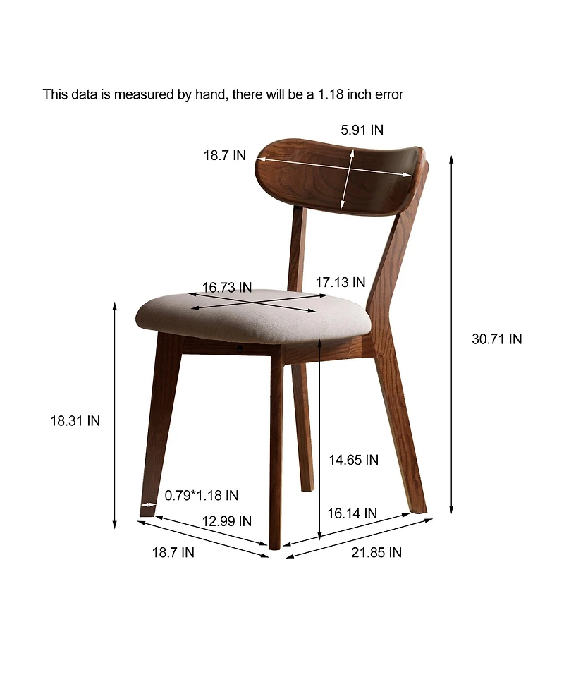 sumyeg Solid Oak Dining Chair with Fas Grade Wood Frame for Dining Room and Living Room