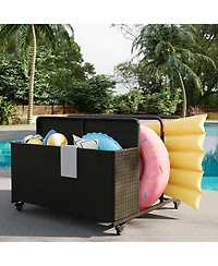 gaomon All-Weather Outdoor Wicker Rattan Pool Storage Basket