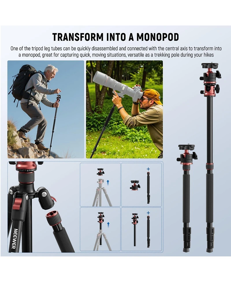 Neewer TP16 Camera Tripod with 17.6 lbs for select iPhone models