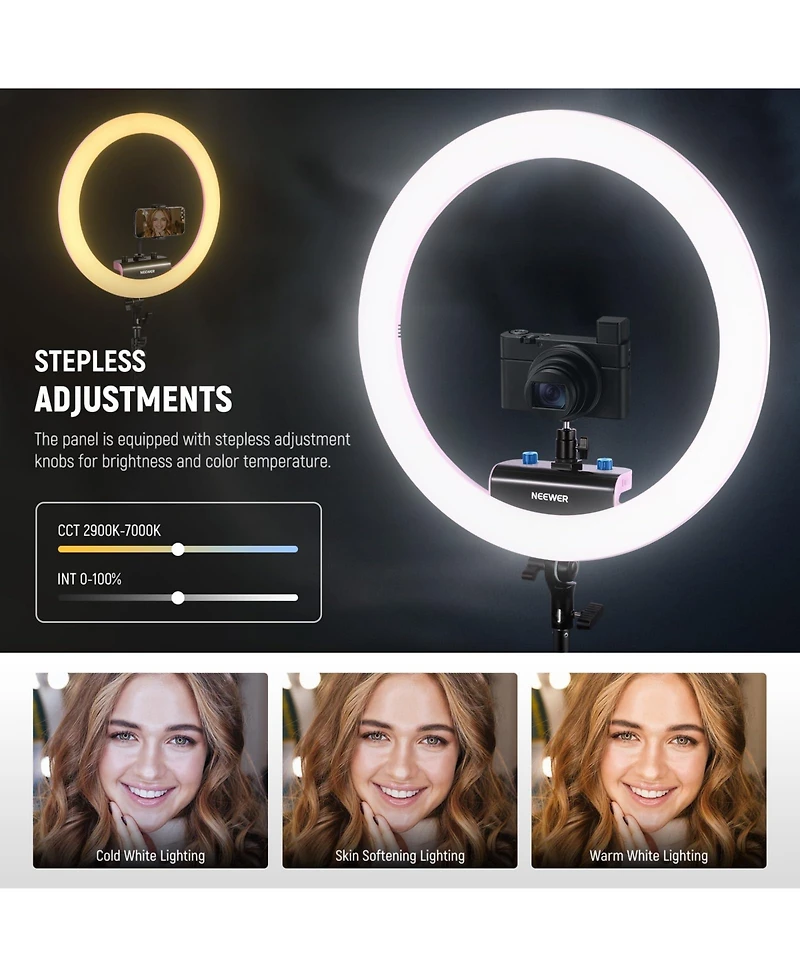 Neewer TLCI98 Ring Light with 18 inch, 45W, 2900K-7000K