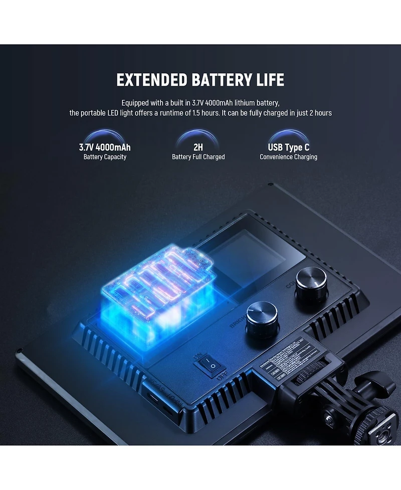 Neewer Nl-116AI Led Video Light with 4000mAh, 600Lux, 3200K5600K
