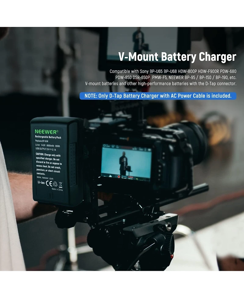 Neewer Bp-95W Camera Mounting Accessory with 3.3feet, 95W, 190WS for Neewer Bp-95W Bp-190WS Bp-150WS Bp-V47 Bp-V95 Sony Bp-U65