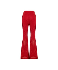 Pcfg Women's The Broderie Anglaise Edit High Rise Embroidered Flare Pants