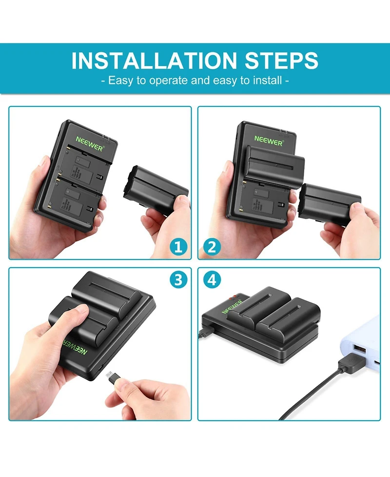 Neewer Np-F550 Camera Battery and Charging Accessory for select Sony Np-f-series devices