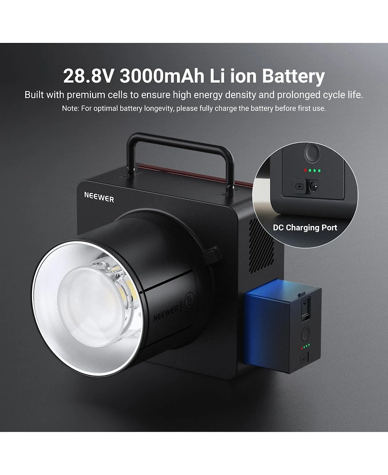 Neewer Nb-Q6 Camera Battery and Charging Accessory with 3000mAh, 600Ws, Ttl