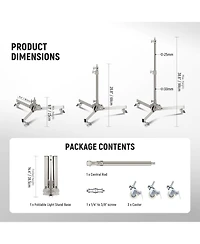 Neewer Photography Light Stand with 3.2ft, 98cm, 22lb