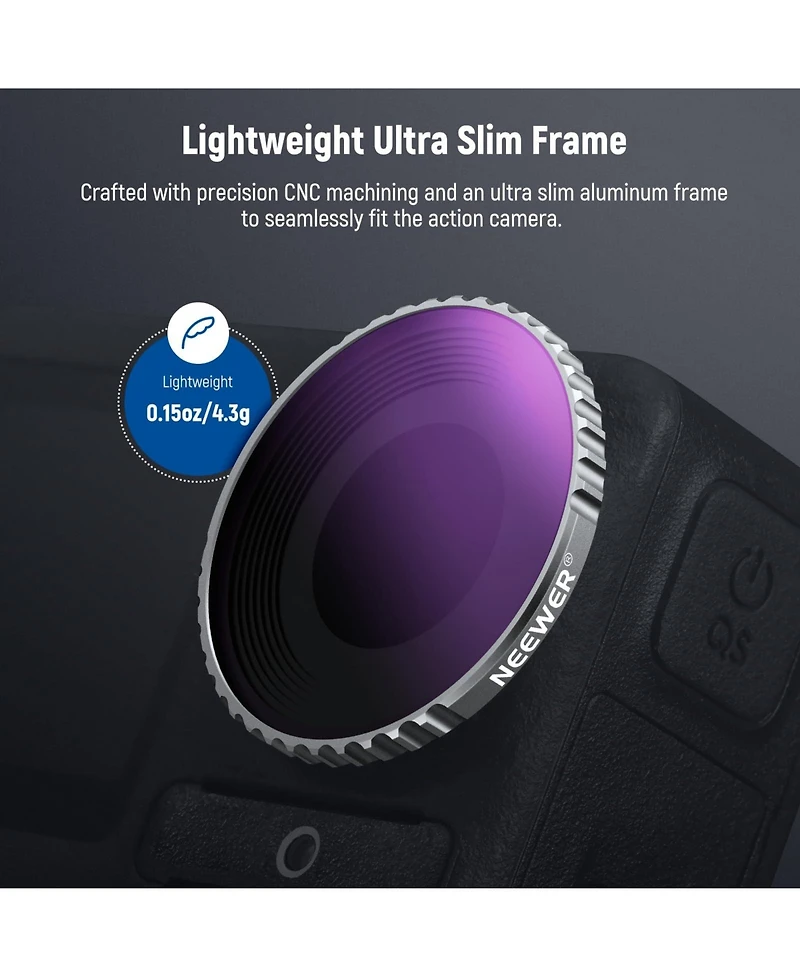 Neewer Fl-B04 Camera Lens Accessory with ND8, ND16, ND32 for select Dji Osmo Action models