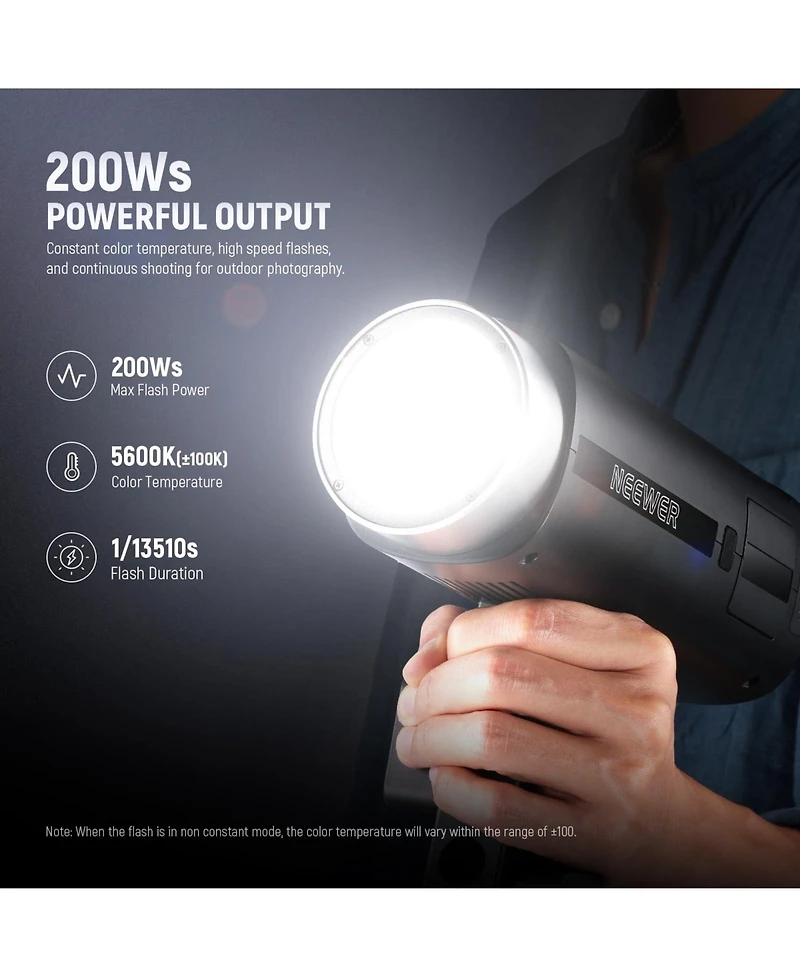 Neewer Q200 Camera Battery and Charging Accessory with 200Ws, 3200mAh, 10W for Godox