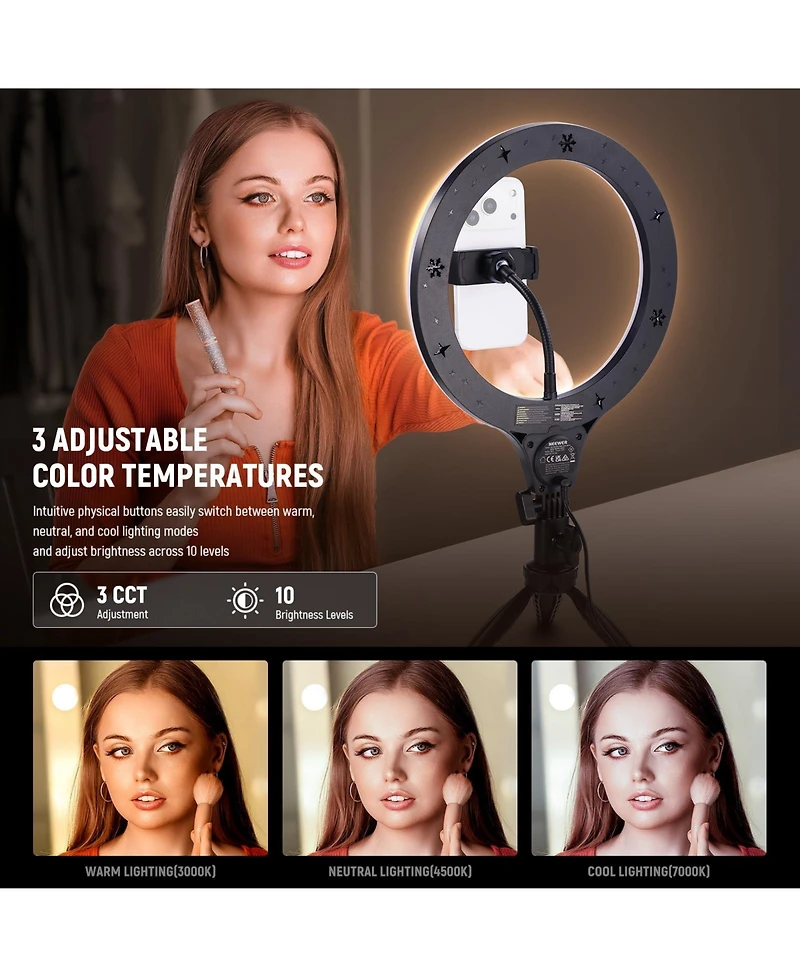 Neewer N25 Ring Light with 10W, CRI85 for select iPhone models