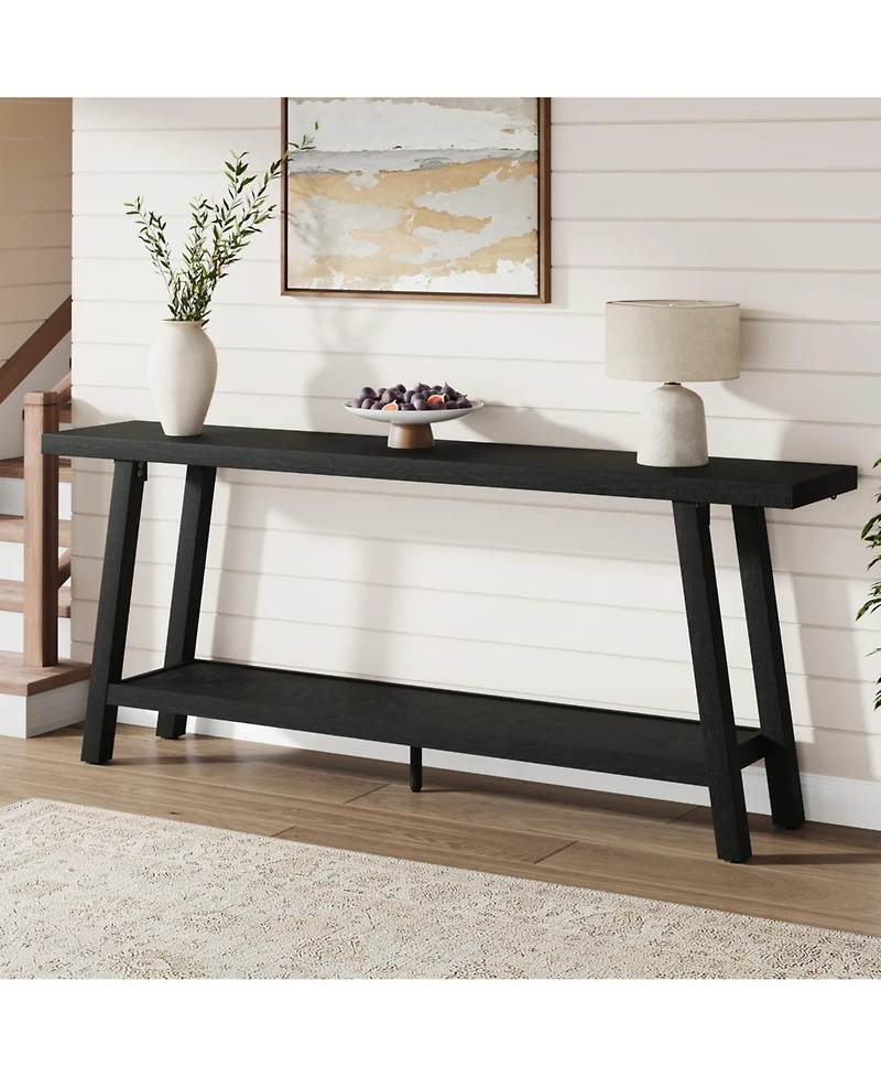 homfan Extra Long Console Table for Living Room, Modern Entryway Sofa Table, Sleek Rectangular Accent Furniture, Sturdy Design