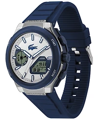 Lacoste Men's Quartz LC33 Blue Silicone Strap Watch 44.8mm