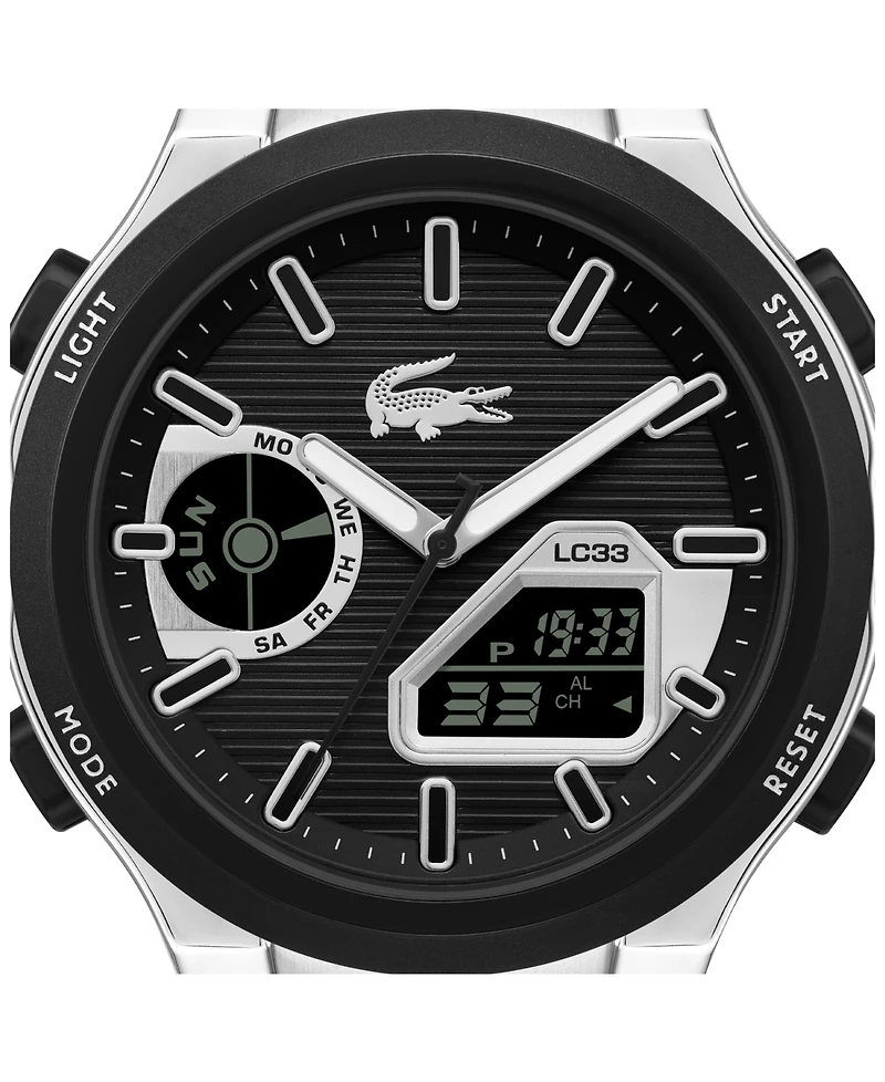 Lacoste Men's Quartz LC33 Silicone Strap Watch 44.8mm
