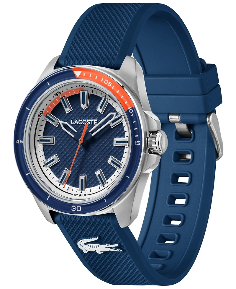 Lacoste Men's Quartz Capbreton Navy Silicone Strap Watch 43mm