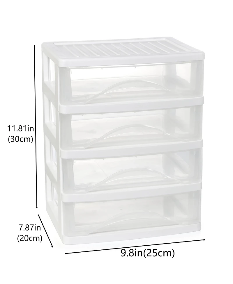 Xdovet Desk 4 Drawer Organizer Plastic Office Home Storage