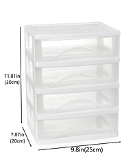 Xdovet Desk 4 Drawer Organizer Plastic Office Home Storage