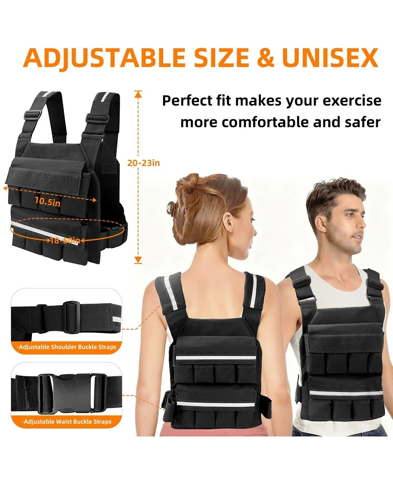 Aofar Weighted Vest Adjustable Rucking Running Crossfit Strength