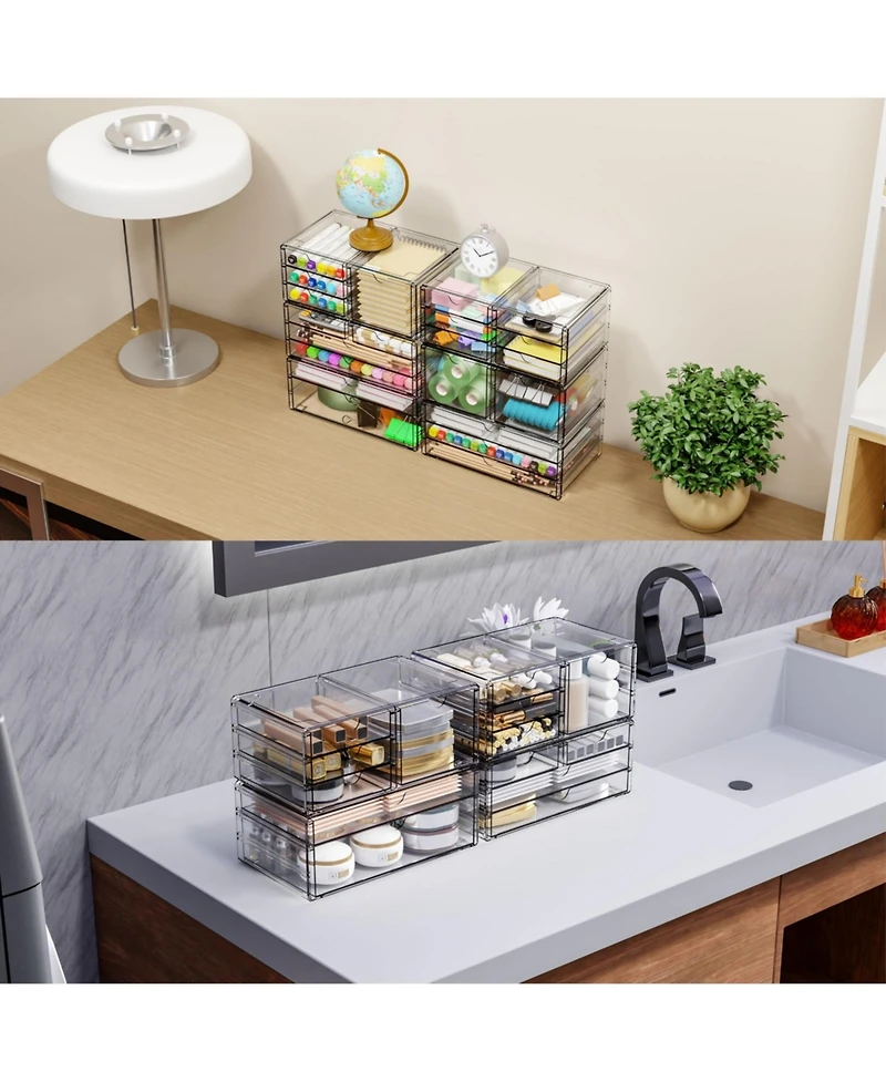 Xdovet Stordrawers Stackable Organizer Plastic Craft Supply Desk Accessory