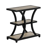 Slickblue 3-Tier End Table with Geometric Design for Living Room