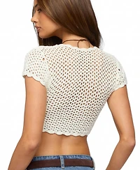 Edikted Women's Benya Crochet Tie Front Top