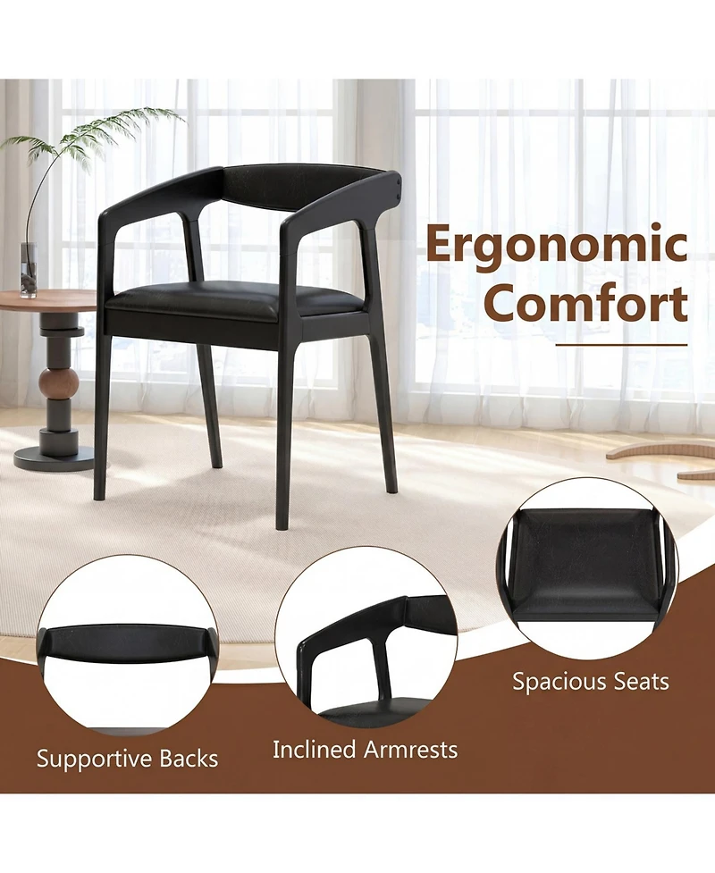 Slickblue Modern Upholstered Armchairs Set of 2 with Padded Seat Cushion
