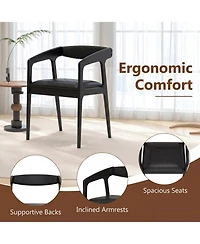 Slickblue Modern Upholstered Armchairs Set of 2 with Padded Seat Cushion