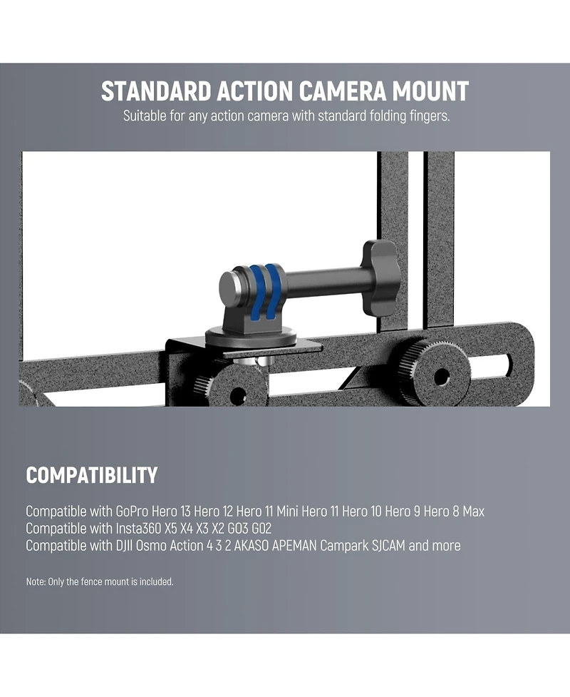 Neewer PA036B Camera Mounting Accessory for select GoPro, Dji and Insta360 action cameras