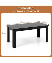 Gymax 63'' Dining Table Rectangular Modern Kitchen Table For 6 People Home Furniture