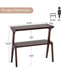Tribesigns Solid Wood End Table, 2-Tier Side Table with Storage Shelf, Easy Assembly