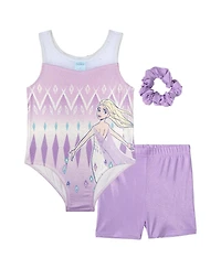 Frozen Queen Elsa Toddler 2T- 4T Girls' Gymnastics Leotard and Shorts Set